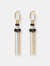 18KT Gold Plated Drop Earrings With Genuine Stone - Black Spinel