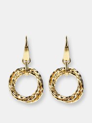 18KT Gold Plated Drop Earrings With Shiny Multi-Rings