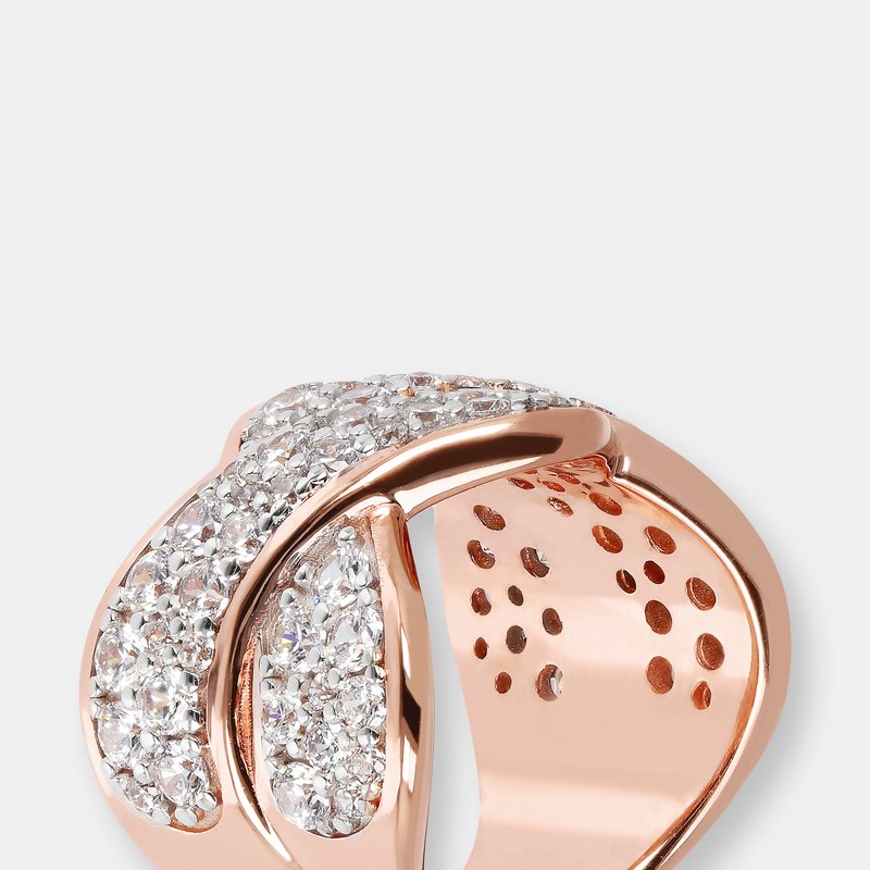 Etrusca Gioielli Braided Pavé Ring In Pink