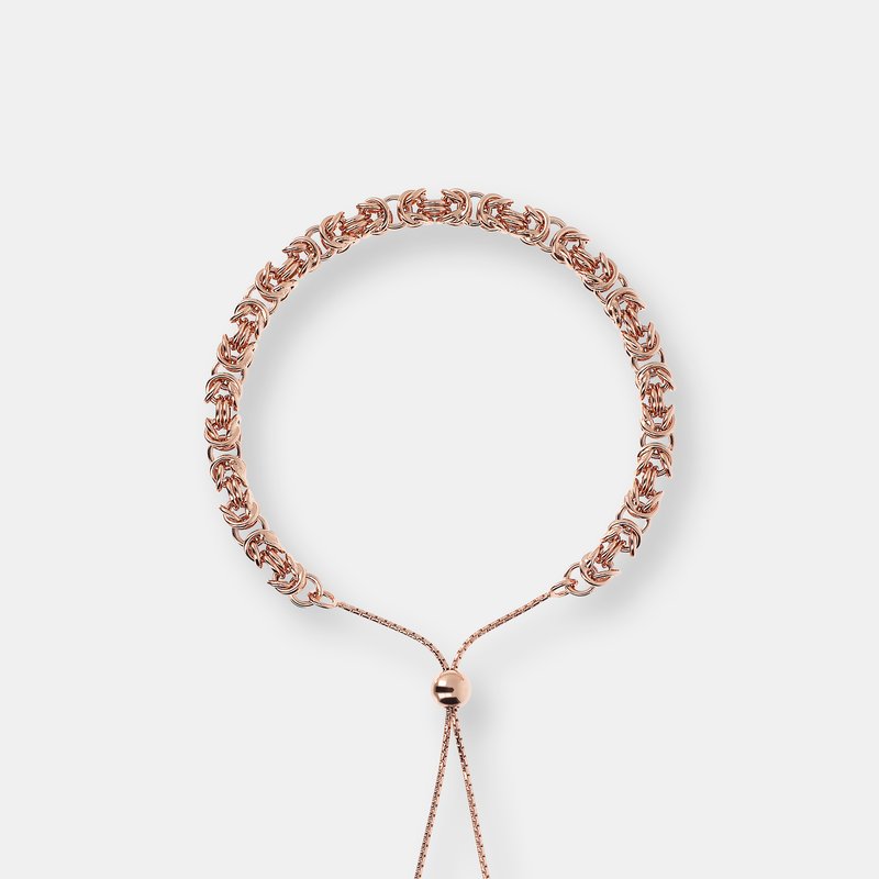 Shop Etrusca Gioielli Byzantine Adjustable Chain Bracelet In Pink