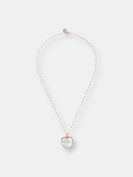 Carisma Heart Stone Pendant Necklace - Golden Rose/Crystal QTZ - Golden Rose/Crystal QTZ