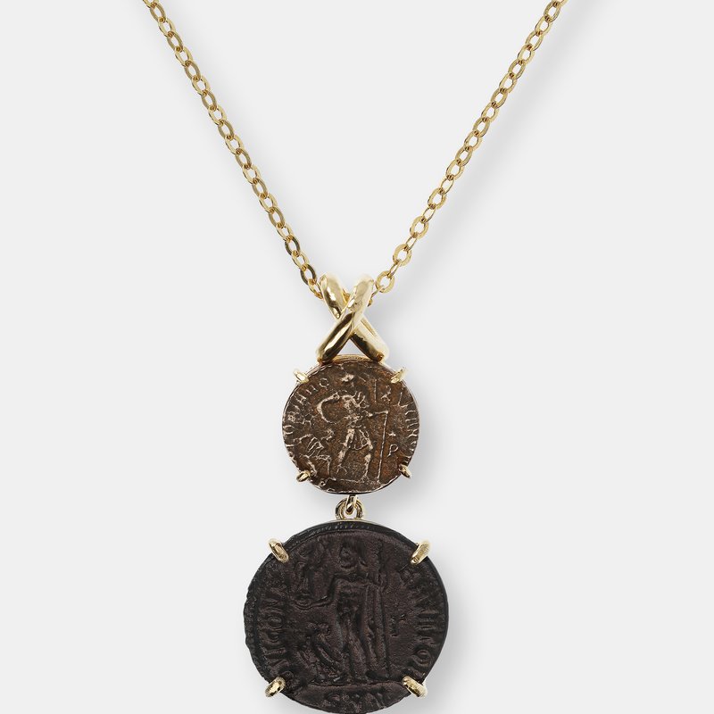 Shop Etrusca Gioielli Coin Pendant Necklace In Yellow
