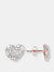 Cubic Zirconia Pavé and Golden Rose Heart Ring - Golden Rose