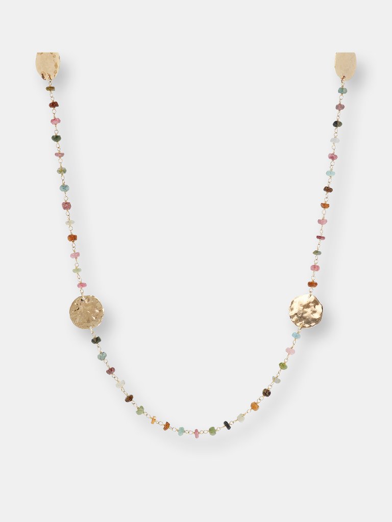 Gemstone Rosary Necklace With Tourmaline size 36"