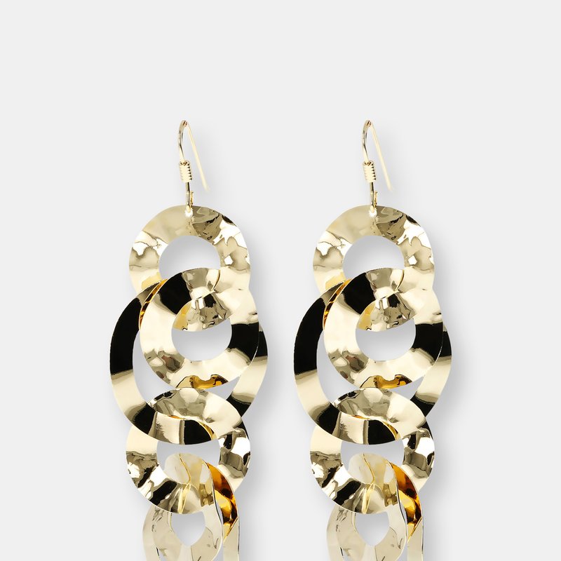 Shop Etrusca Gioielli Hammered 18kt Gold Plated Multi-circle Link Earrings