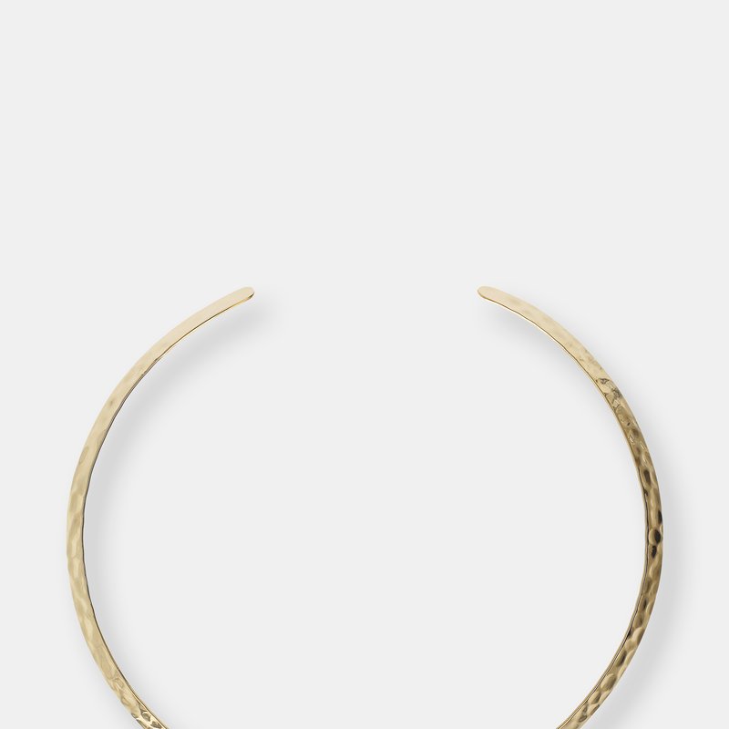 Shop Etrusca Gioielli Hammered Collar Necklace In Gold