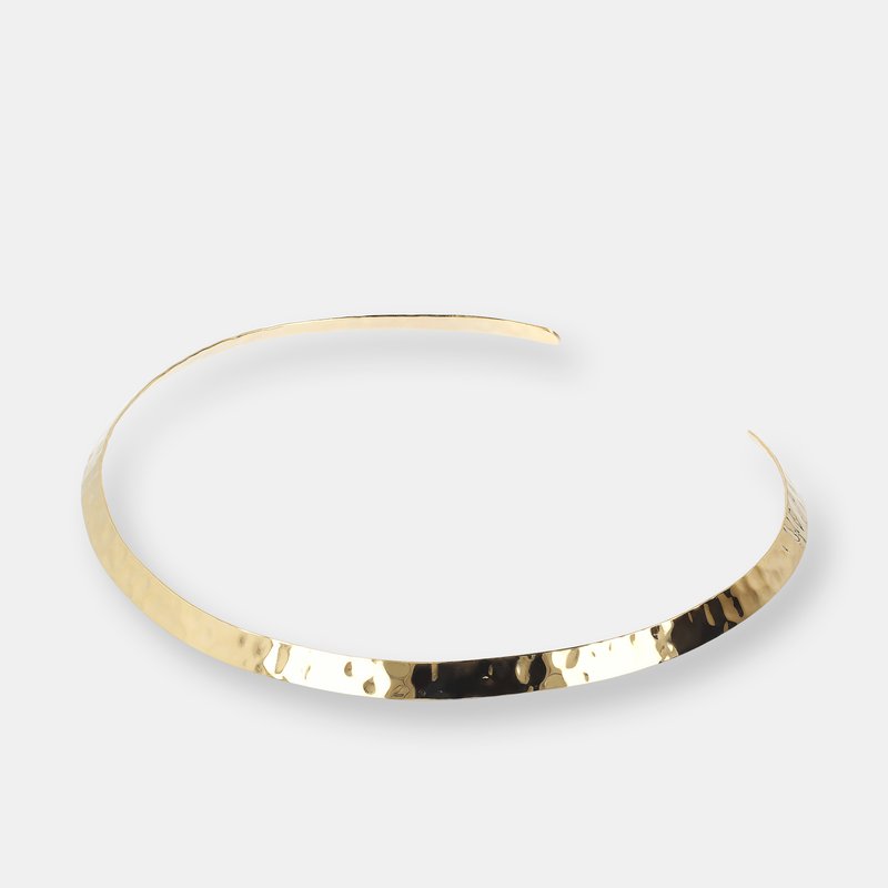 Etrusca Gioielli Hammered Collar Necklace In Gold