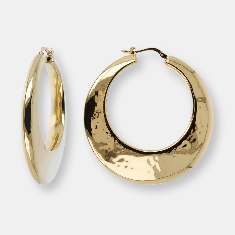 Etrusca Gioielli Hammered Electroformed 18kt Gold Plated Hoops