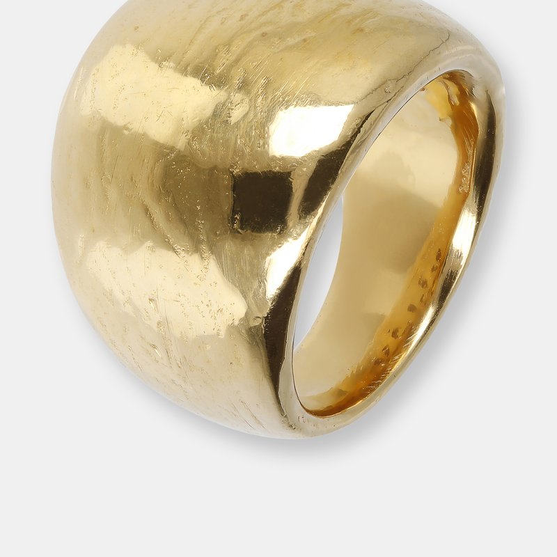 Etrusca Gioielli Hammered Graduated Band Ring In Gold