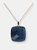 Natural Stone Squared Pendant Necklace With Pave - Golden Rose