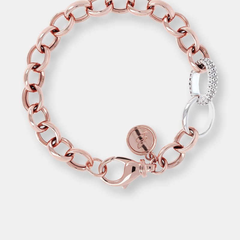 Etrusca Gioielli Pave Link Bracelet In Pink