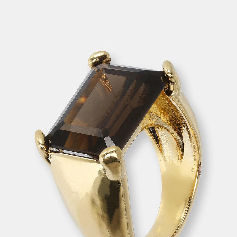 Etrusca Gioielli Quartz Signet Ring In Gold