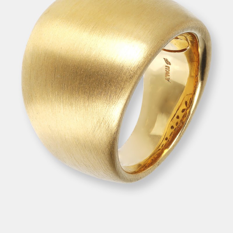 Etrusca Gioielli Satin Graduated 18kt Gold Plated Band Ring In Yellow