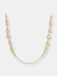 Satin Spheres and Chain Long Necklace size 36"