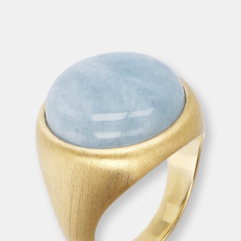 Etrusca Gioielli Signet Ring With Stone In Blue