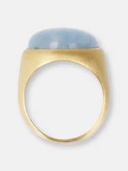 Signet Ring With Stone - Aquamarine