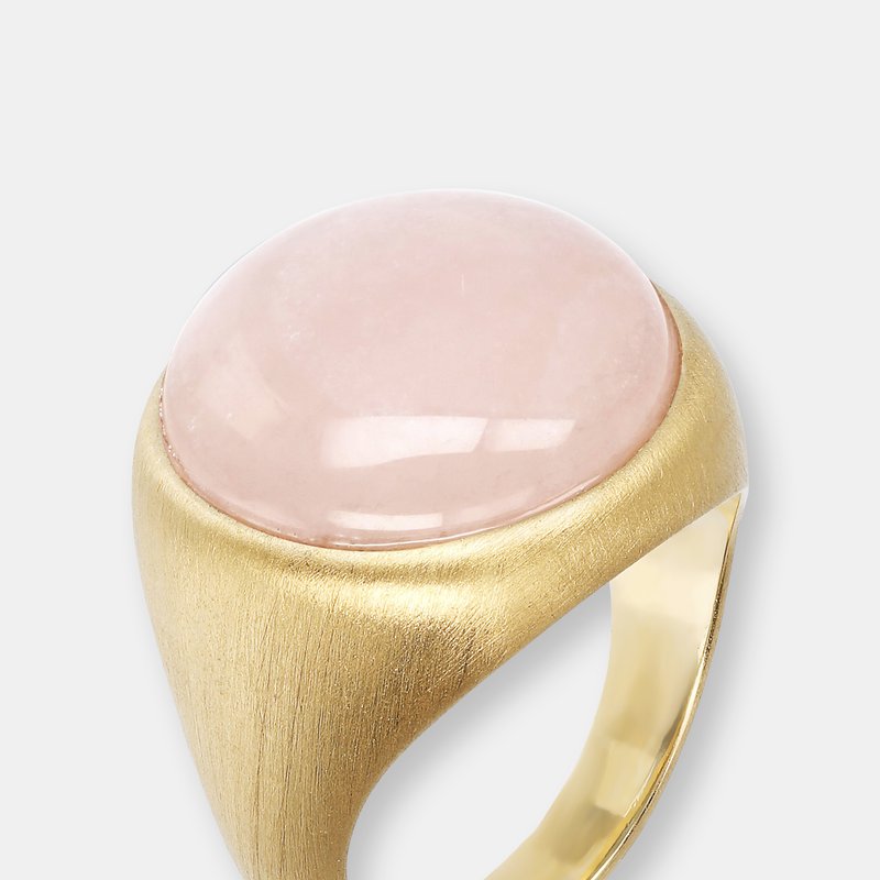 Etrusca Gioielli Signet Ring With Stone In Pink