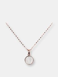 Stone Mini Disc Pendant Necklace - White Cultured Pearl - White Cultured Pearl