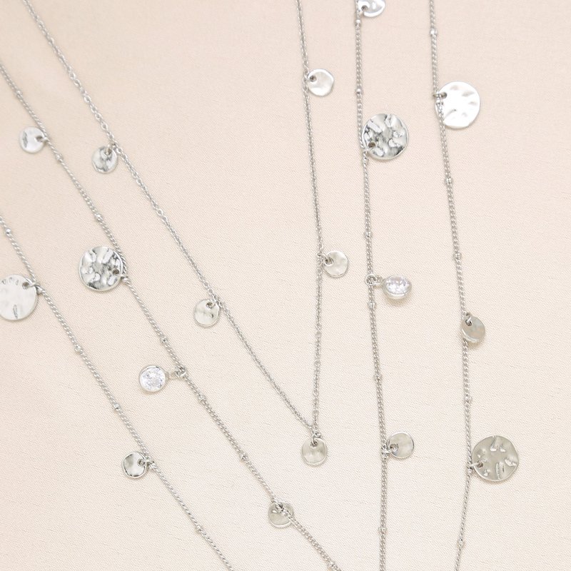 Ettika All In Layered Crystal Necklace Set In White