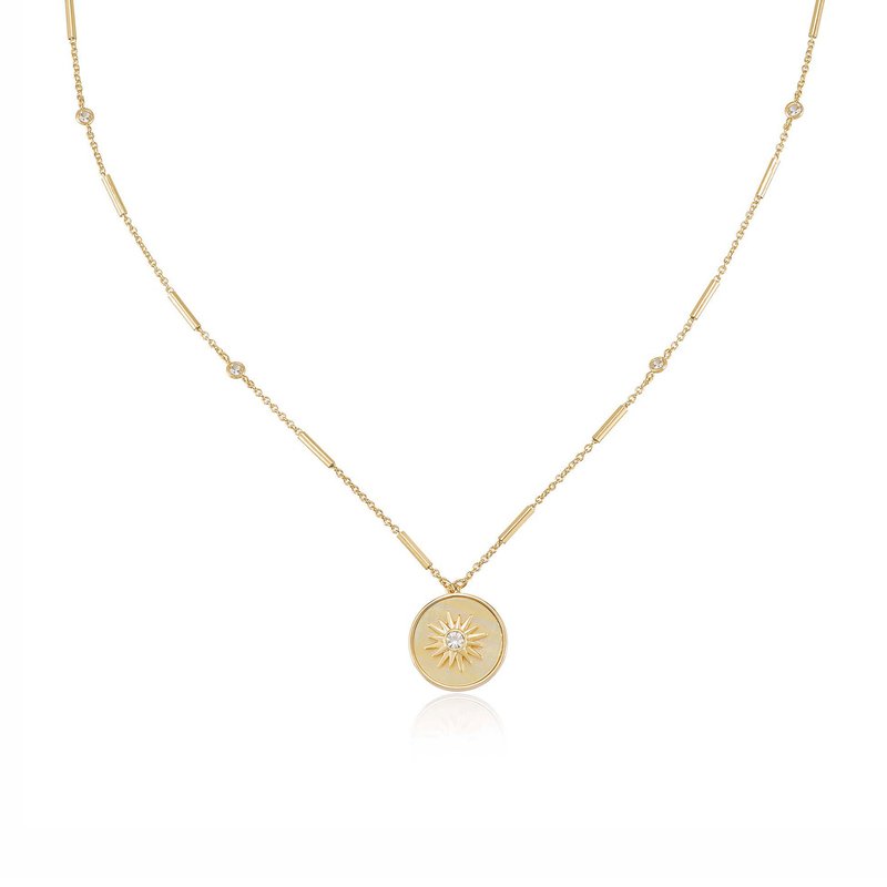 Ettika Apollo Mother Of Pearl 18k Gold Plated Pendant Necklace