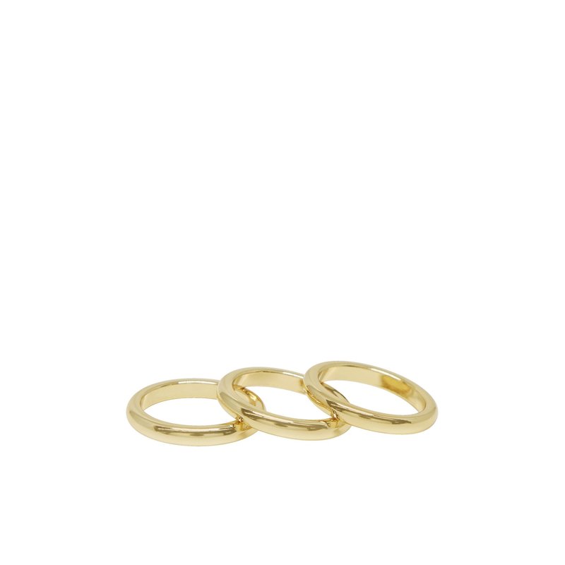 Ettika Back To Basics 18k Gold Plated Ring Set Of 3