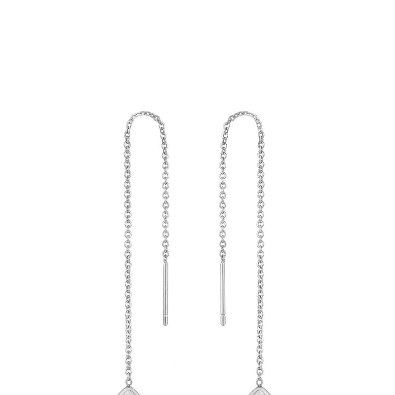 Ettika Barely There Chain And Crystal Dangle Earrings In Grey