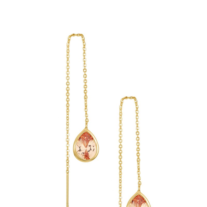 Ettika Barely There Chain And Crystal Dangle Earrings In Pink