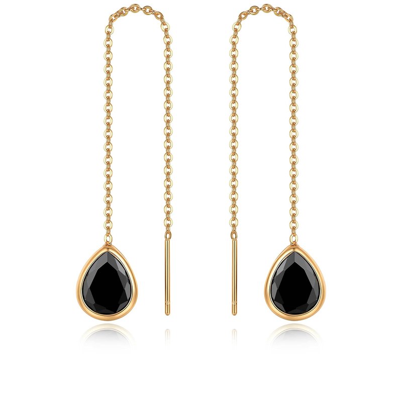 Shop Ettika Barely There Chain And Crystal Dangle Earrings In Black