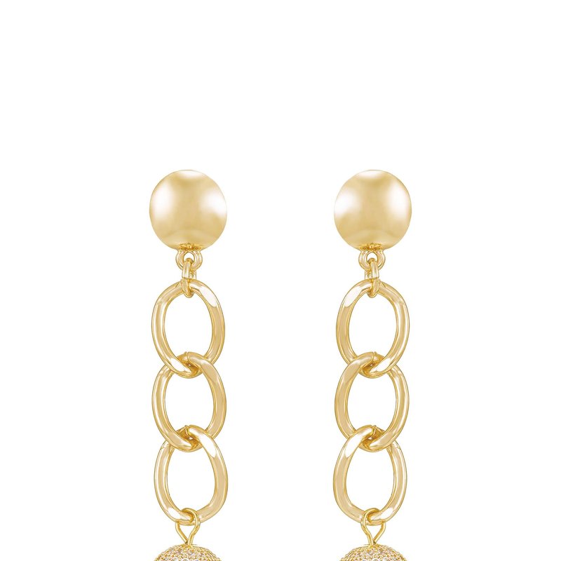 Shop Ettika Chain Dangle Crystal Ball 18k Gold Plated Earrings