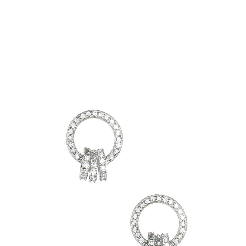 Ettika Class Act Crystal Mini Loop Earrings In Grey