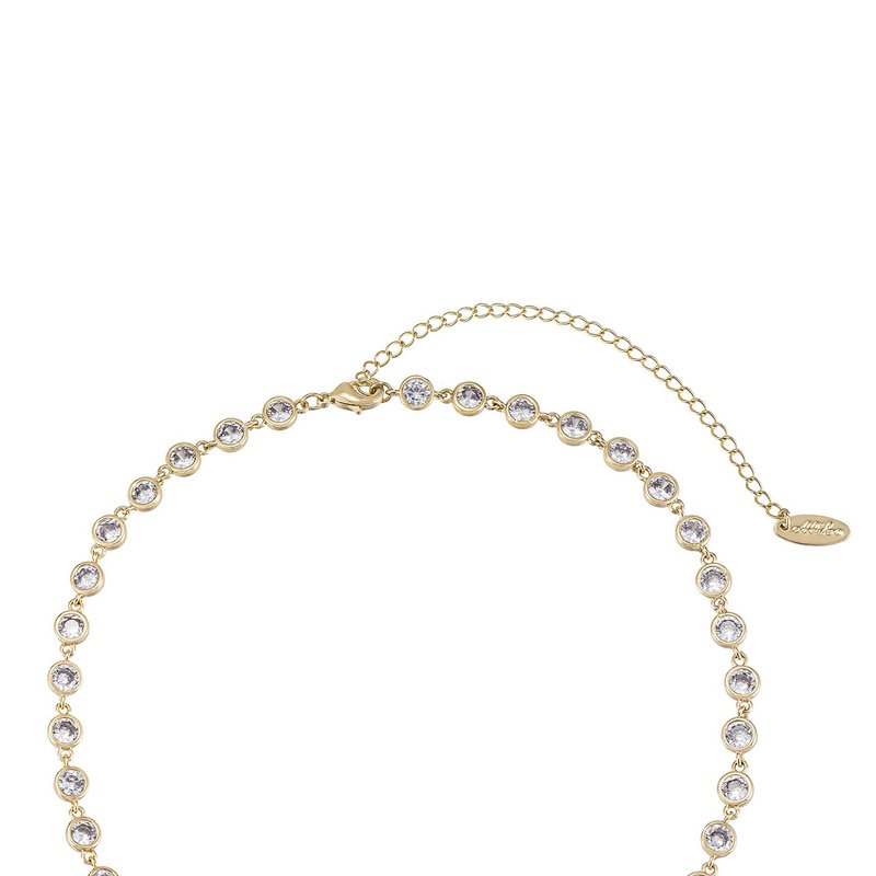 Ettika Crystal Disc And 18k Gold Plated Link Necklace