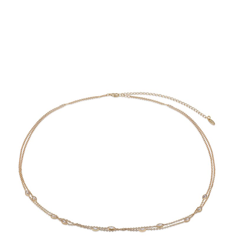 Ettika Crystal Dotted Delicate Strands Body Chain In Gold