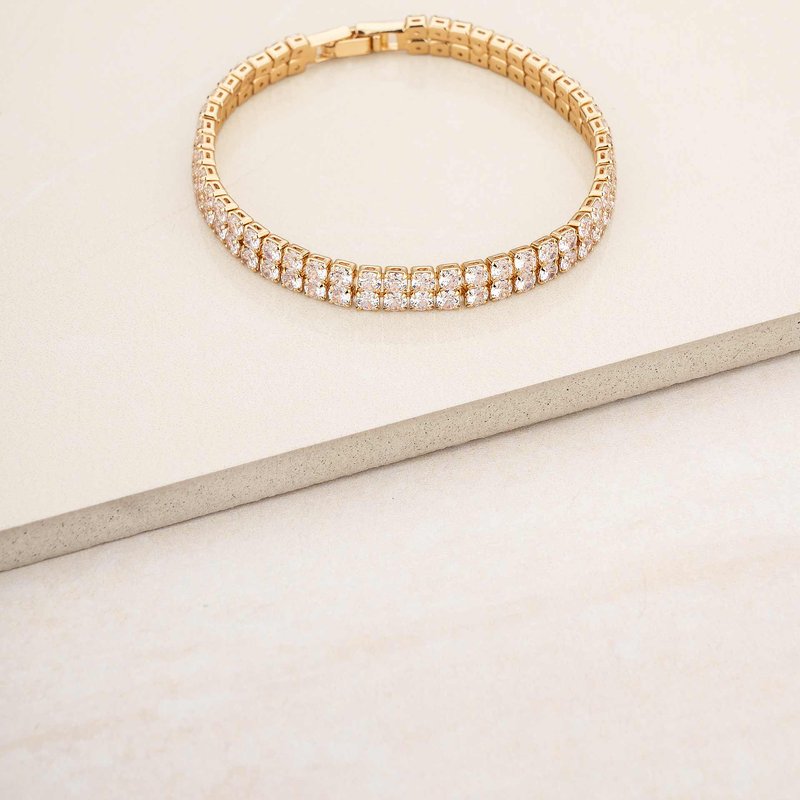 Shop Ettika Crystal Double Layered 18k Gold Plated Tennis Bracelet