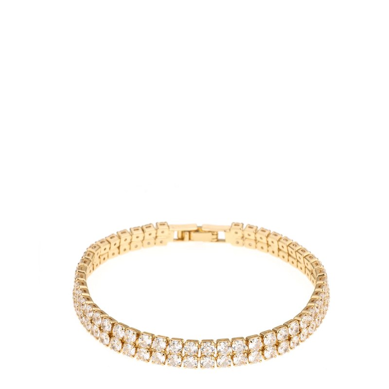 Shop Ettika Crystal Double Layered 18k Gold Plated Tennis Bracelet