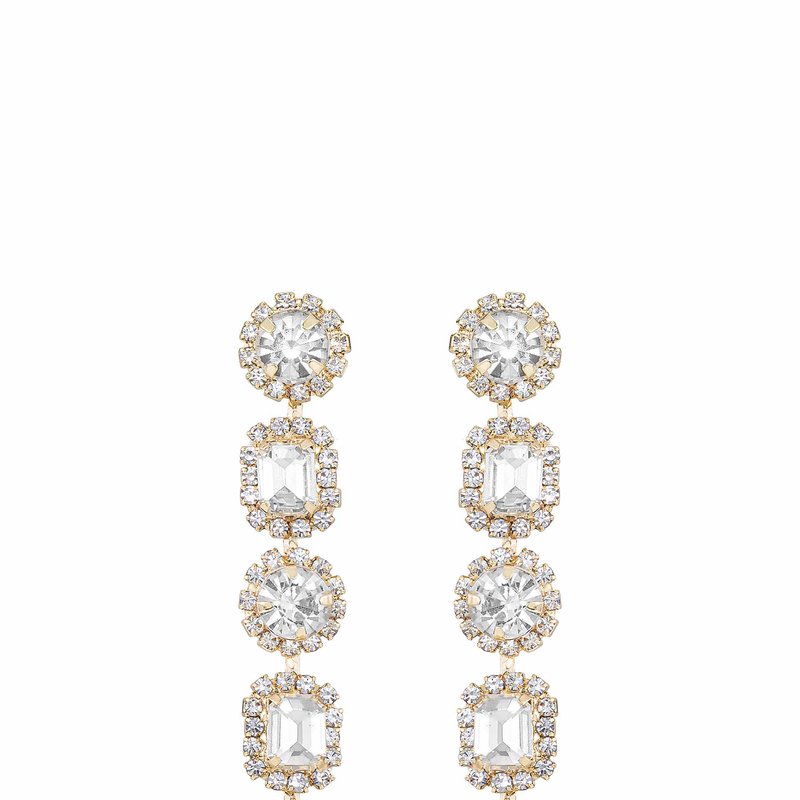 Shop Ettika Crystal Droplets 18k Gold Plated Dangle Earrings In Yellow