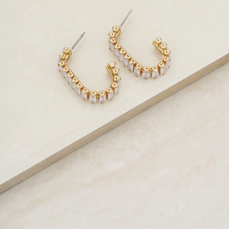 Ettika Crystal Link 18k Gold Plated Statement Earrings