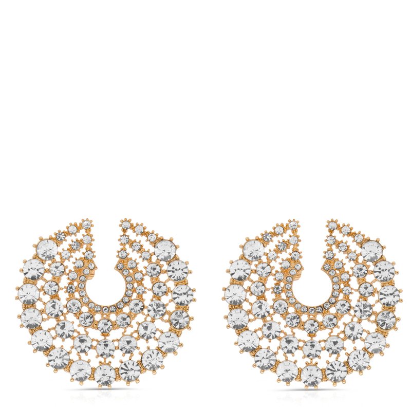 Ettika Crystal Party 18k Gold Plated Earrings In Metallic