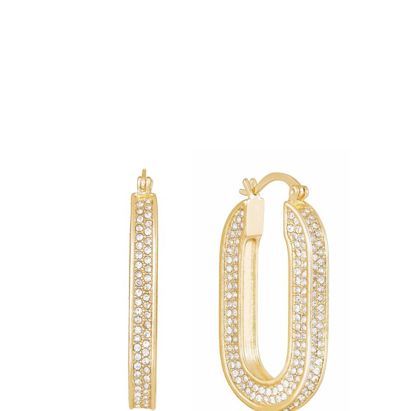 Shop Ettika Crystal Spotlight 18k Gold Plated Hoops