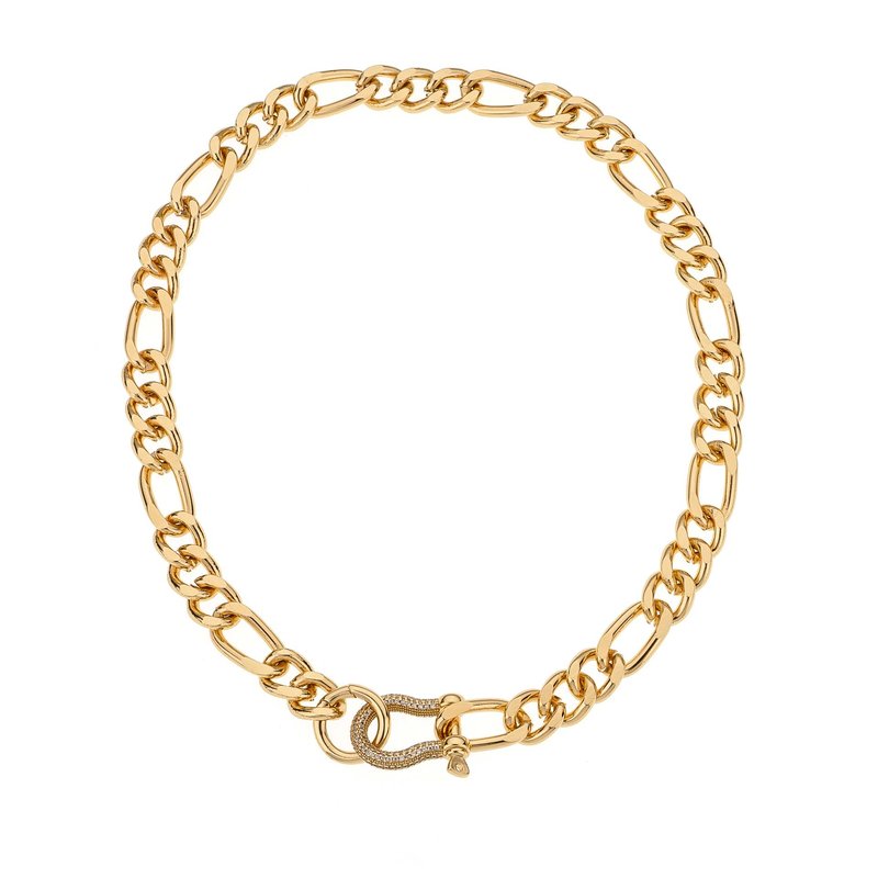 Ettika Cuffed Love 18k Gold Plated Chain Link Necklace