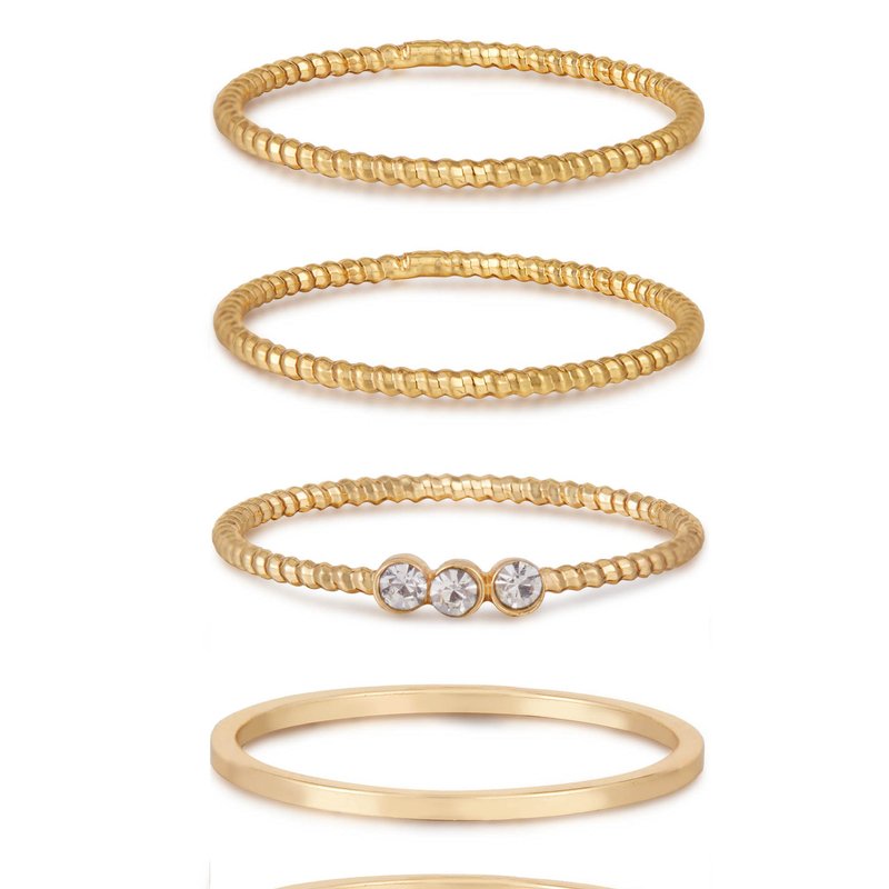 Shop Ettika Dainty 18k Gold Plated Stacking Ring Set Of 6