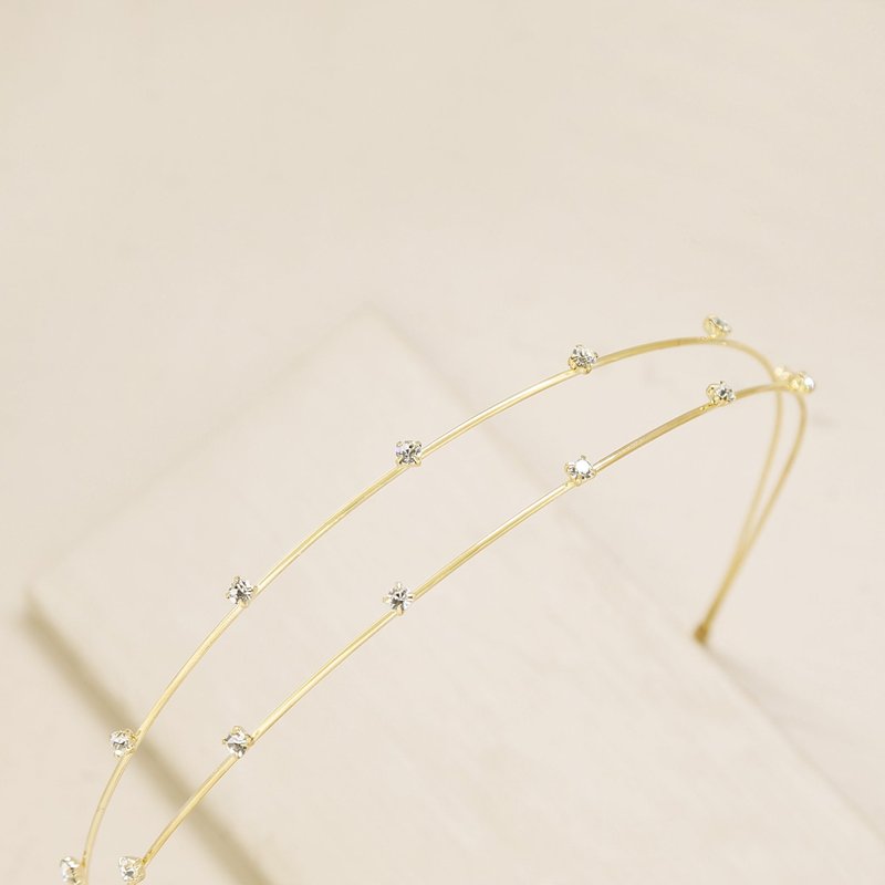Ettika Delicate Crystal Dotted Gold Headband