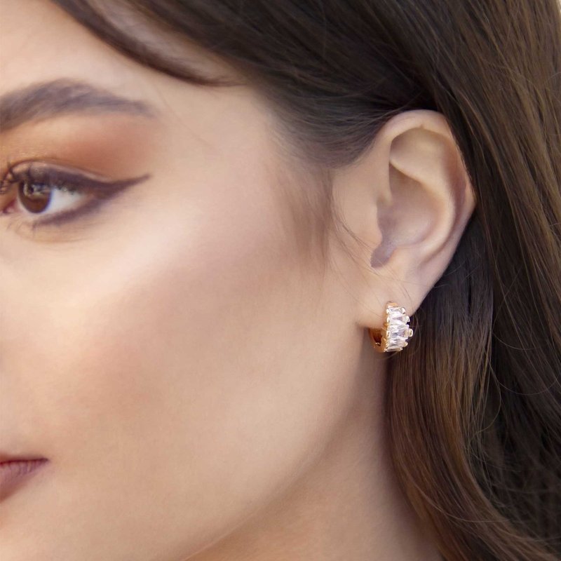Shop Ettika Diamond Shine 18k Gold Plated Mini Hoop Earrings