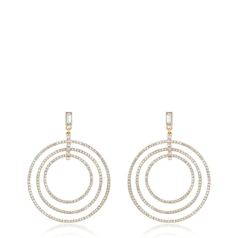 Shop Ettika Disco Crystal Ring 18k Gold Plated Earrings