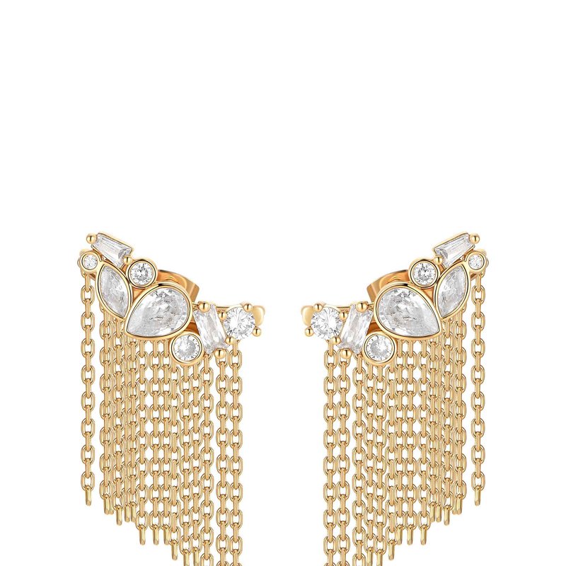 Ettika Dolled Up Three-in-one 18k Gold Plated Ear Crawlers In White
