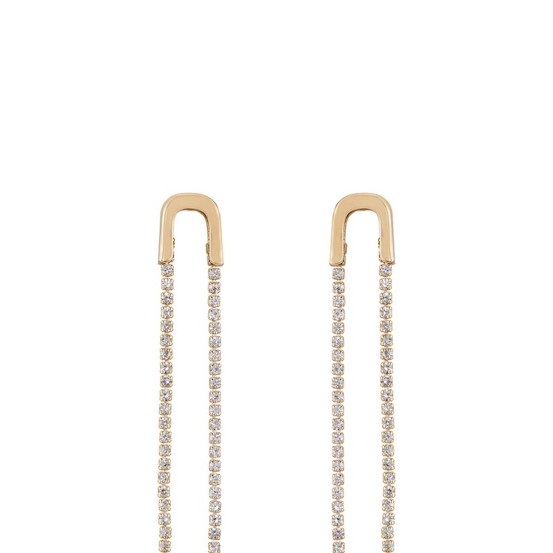 Shop Ettika Double Crystal Chain Drop 18k Gold Plated Earrings