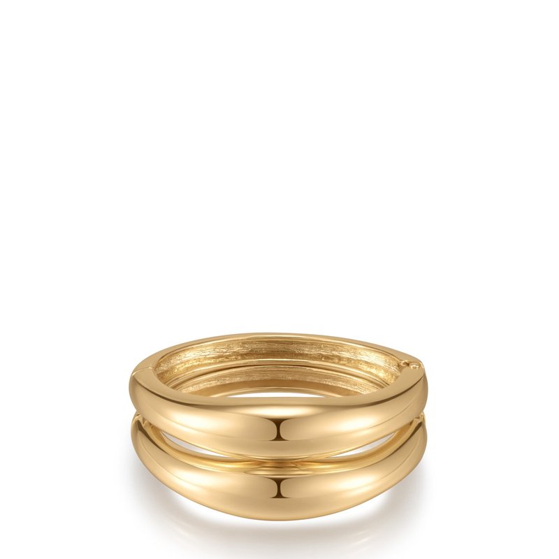 Ettika Double Golden Cuff 18k Gold Plated Bracelet Set