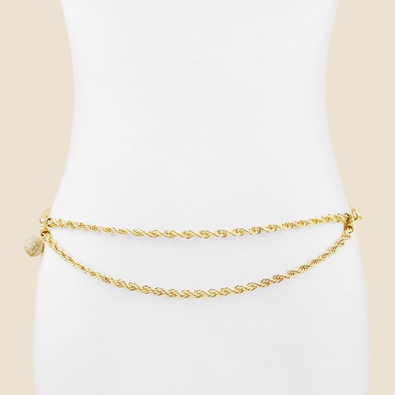 Ettika Double Layer Chain Belt In Gold