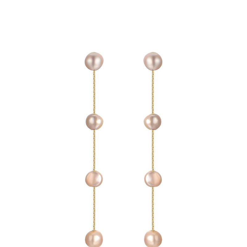 Shop Ettika Dripping Pearl Delicate Drop Earrings In Brown