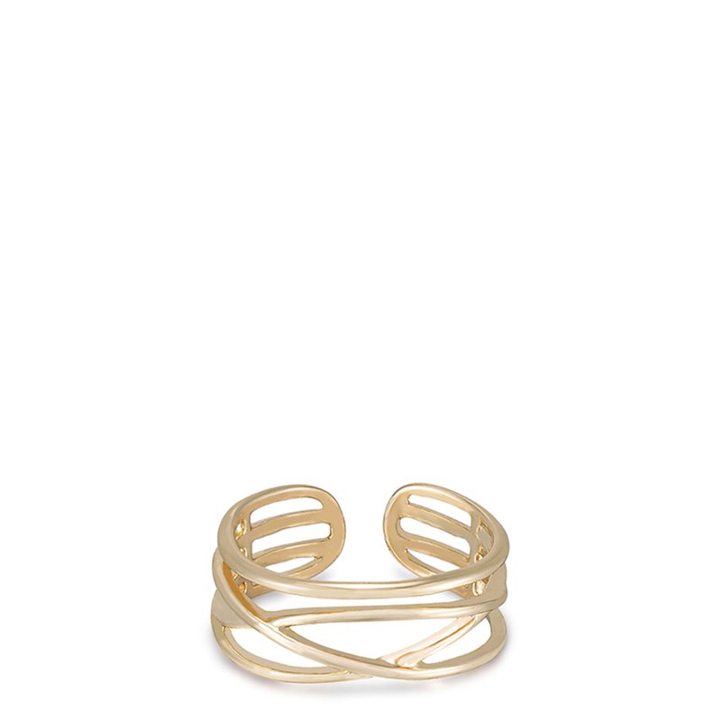 Ettika Easy Twists 18k Gold Plated Ring