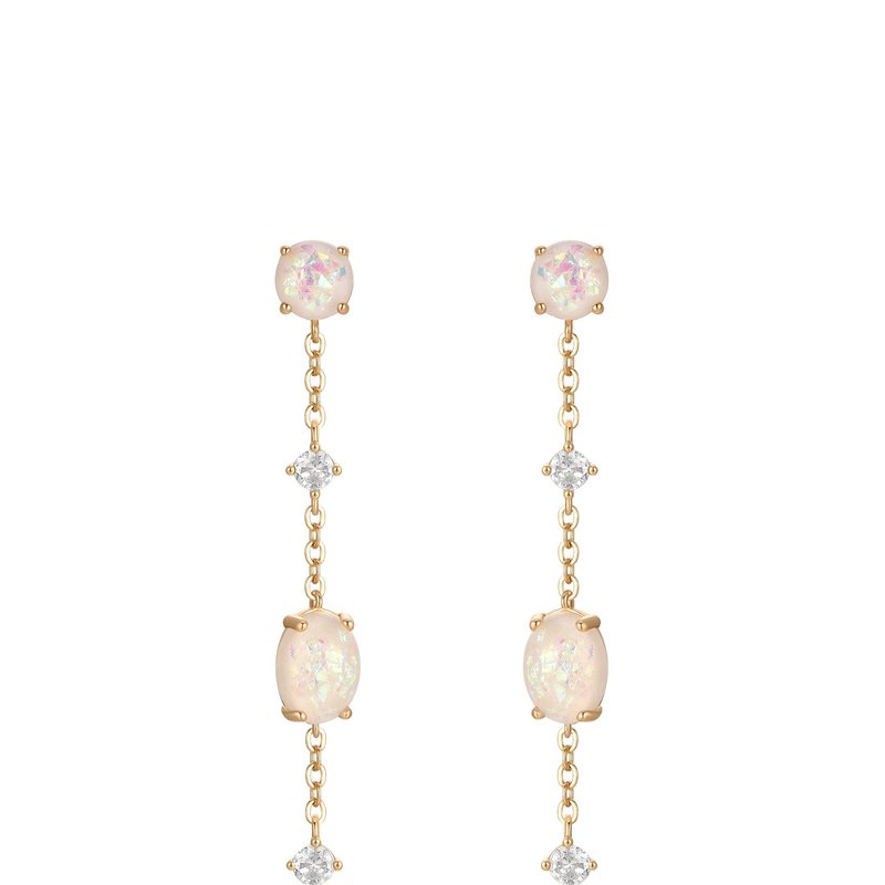 Shop Ettika Elegant Opal Sway Dangle Earrings In White